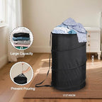 BATTOO Extra Large 107L Strong Laundry Hamper 17.5" x 27" Collapsible Laundry Baskets with Long Straps Drawstring Barrel Foldable Hamper for Laundry Room, Bathroom, Campout, College Dorm or Travel - Image 5