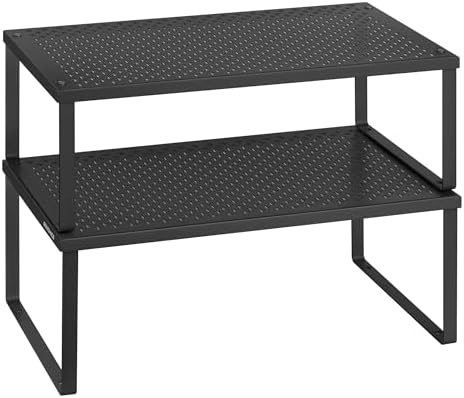 SONGMICS Set of 2 Metal Spice Racks, Stackable Expandable Shelf Risers by Unknown