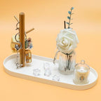 White Multi-Functional Key Tray, Wood Key Bowl Jewelry Tray, 3-Tier Hanging Organizer for Entryway/Rings Phone Bracelets Watches - Image 4