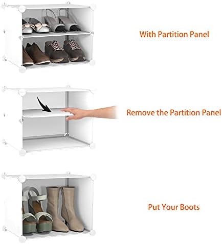 HOMIDEC Shoe Rack Organizer 32 Pair Modular Shoe Storage Cabinet for Closet | PP Plastic, Sturdy Steel Frame, Waterproof, Dustproof, Easy Clean, Shoe Shelves for Closet Garage Hallway Bedroom Entryway - Image 5