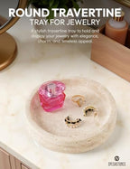 Marble Jewelry Dish, 5" Handmade Travertine Ring Tray - Image 4