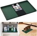 URMONA Waterproof Silicone Under Sink Mat 16'' x 10'' Shelf Liner for Kitchen and Bathroom, Cabinet and Counter Protector, Storage and Organizers, Litter Mat, Pet Cat Puppy Essentials(Green) by URMONA