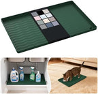 URMONA Waterproof Silicone Under Sink Mat 16'' x 10'' Shelf Liner for Kitchen and Bathroom, Cabinet and Counter Protector, Storage and Organizers, Litter Mat, Pet Cat Puppy Essentials(Green) by URMONA