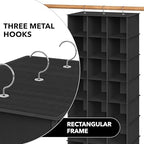 Simple Houseware 24 Section Shelves Hanging Shoes Organizer, Black - Image 6