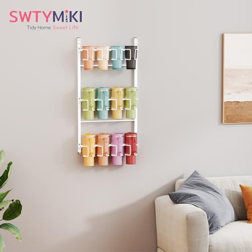 SWTYMIKI 3-Tier Water Bottle Organizer – Over the Door Stanley Cup Holder, Cup Organizer for Door or Wall Mount Option, Stanley Accessories for Pantry, Dorm, Office, RV Use, White - Image 6