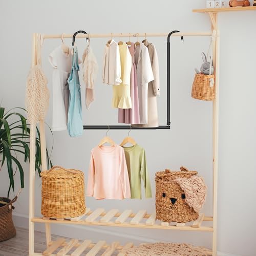 Hanging Closet Rod Adjustable Width Height Closet Rods For Hanging Clothes Black 2 Pack Closet Extender Hanging Rod Clothes Space-Saving Hanging Bar Organizer - Image 7