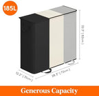 Lifewit Laundry Hamper with Lid, Removable Laundry Bags, Black&White&Gray - Image 6
