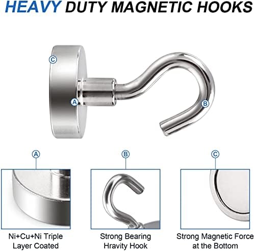 LOVIMAG Magnetic Hooks for Cruise Essentials 2026 Cabins Door 12 Pack-30LBS - Image 5