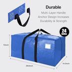 VELVETSURE 12 Pack Heavy Duty Extra Large Moving Bags W/Backpack Straps - Strong Handles & Zippers, Storage Totes For Space Saving, Fold Flat, Alternative to Moving Box and Storage Bin, Multicolor - Image 2