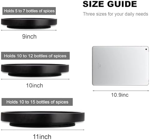 Wood Lazy Susan Turntable Kitchen Decor Round Table Tray, 11" Black - Image 6