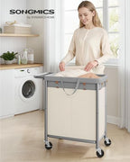 SONGMICS Laundry Basket with Wheels, 2-Section, 37.0 Gallons (140 L) - Image 2
