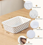 MaxGear 3 Pack Plastic Storage Baskets, Small, White - Image 2