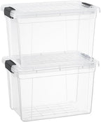 Superio 8.7 Quart Clear Plastic Storage Boxes with Lids, Stackable Organizer Containers, BPA-Free Storage Bins for Home, Office, School & Dorm, 2 Pack by Superio