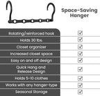 Utopia Home Space Saving Hangers 10 Pack – Magic Hanger Collapsible Black | ABS plastic | Closet organizer | Storage saving hanger I Dorm & small space friendly | Compact storage - Image 6