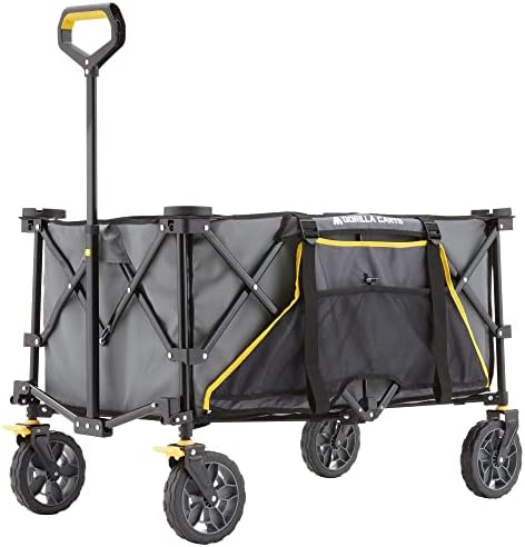 Gorilla Carts Collapsible Folding Outdoor Utility Wagon, 7 Cu Ft, Gray by GorillaCarts