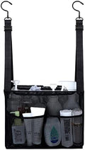 4 Storage Pockets Adjustable Hanging Mesh Bathroom Bag, Shower Caddy College with Hooks, Applied to College Dorm Rooms, Gym, Swimming and RV Travel (Black) by GUMQDD