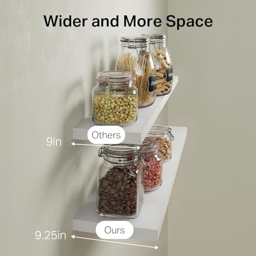 BAYKA White Floating Shelves 47.2in, Set of 2, Wall Mounted for Wall Decor - Image 6