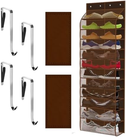 Kotkn Over The Door Shoe Organizer with 12 Large Breathable Pockets - Durable Hanging Storage for the Entire Family's Shoes (Espresso) by Unknown