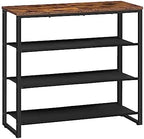 HOOBRO Shoe Rack, 4 Tier Shoe Storage Organizer with 3 Oxford Fabric Shelves and Top Panel, Holds 12-16 Pairs of Shoes for Entryway and Closet, Industrial, Rustic Brown BF47XJ01G1 by HOOBRO