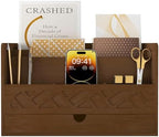 Wisuce Bamboo Mail Organizer with Drawer, Countertop Desk Organizer(Walnut) by Wisuce