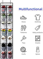 KEEPJOY 2 Pack White 14 Pockets Over the Door Shoe Organizer, Hanging Shoe Organizer with 4 Hooks, Shoe Holder with 14 Mesh Pockets Closet Door Shoe Storage Bag (White-2Pack) - Image 5