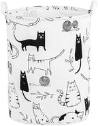 Foldable Baby Laundry Basket Hamper for Nursery Girl Boy kids Clothes laundry hamper basket Portable Tall Collapsible Cute Laundry Basket Organizer, Nursery Storage Basket with Handles (Animal Cats) by QiANBiRD