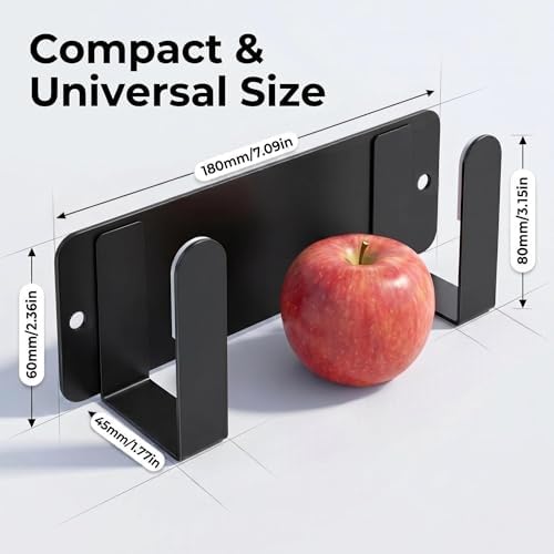 Pot Lid Rack, Wall Mounted 304 Stainless Steel Multi-Functional Storage Holder, Fits Cutting Boards, Pot Lids, Bathroom Scales, Self-Adhesive & Screw Mounting(Black, Set of 2) - Image 7