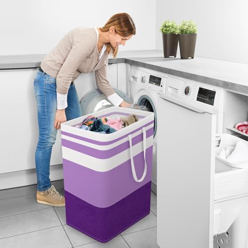 StorageRight Laundry Basket Hamper, 125L Collapsible Clothes Storage, Purple - Image 6