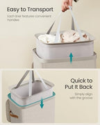 SONGMICS Laundry Basket, 100L Laundry Hamper with Lid, 1 Removable Bag - Image 5