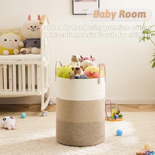 Artfeel Laundry Basket,Woven Cotton Rope Laundry Hamper,80L for Decorative Storage of Dirty Clothes,Toys and Blankets in Bathroom,Bedroom and Living Room - Image 3