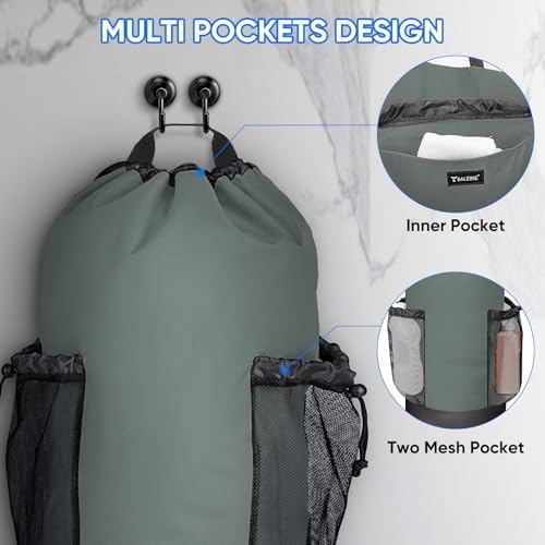BALEINE 150L Laundry Bag Backpack, 900D Oxford Fabric Large Travel Laundry Bags with Shoulder Straps and 2 Mesh Pockets for College Dorm, Apartment, Laundromat (Dark Grey, 150L) - Image 4