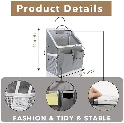 Kanrichu 2pcs Wall Hanging Baskets for Organizing, Hanging Storage Bag as Over the Door Organizer, Wall File Organizer, Rv Storage and Organization. For Bedroom, Office, Camper (Black-Upgraded) - Image 2