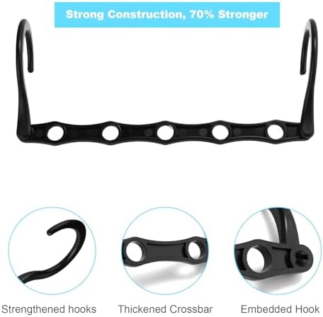 DUCOO Space Saving Hangers 10 Pack, Heavy Duty Magic Cascading Hanger Organizer with 5 Enclosed Anti-Slip Holes, Closet Organizers and Storage for Clothes, College Dorm Room Essentials, Black - Image 5