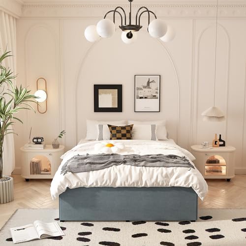 Maenizi 18 Inch King Bed Frame with Fabric Cover, Heavy Duty King Platform Bed Frame Support Up to 3000 lbs, Easy Assembly, Noise Free, Black - Image 7