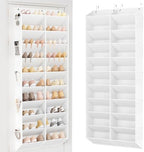 LANTEFUL Over the Door Shoe Organizer, Hanging Shoe Rack for Closet Door Shoe Storage for 30 Pairs Sneaker and Boots, Large Shoe Holder for Door with 10 Side Pockets, Space Saving, White by LANTEFULforTidyingHouse