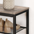 HOOBRO Shoe Bench, 3-Tier Shoe Rack, Industrial Shoe Organizer Storage Bench, 19.7 inches Entry Bench with Mesh Shelves, for Entryway, Living Room, Hallway, Easy Assembly, Greige BG50HX01 - Image 7