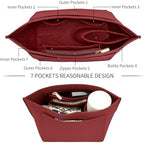 LOUKAYCCI Felt Purse Organizer Insert for Longchamp Le Pliage M Handbag Insert (Vine Red, Medium) - Image 6
