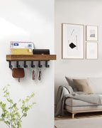 Key Holder Wall Mount Magnetic Adhesive, Key Hooks Rack with Shelf - Image 3