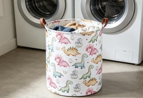 ESSME Dinosaur Laundry Basket,Dinosaur Laundry Hamper for Room Decor,Baby hamper,Nursery Hamper,Cute Basket.(Cute Dinosaur) - Image 4