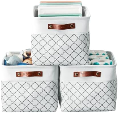 DECOMOMO Storage Bins, Large Fabric Storage Baskets for Shelves 3 Pack by DECOMOMO