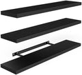 Amada 23.6" Floating Shelves for Wall Decor & Storage, Set of 3, Black by AMADAHOMEFURNISHING