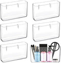 Suzile 6 Pack Wall Mount Organizer Acrylic File Holder Adhesive Cabinet Door Organizer Wall Mounted Storage Box for Office Kitchen Bathroom Bedroom Garage Craft Room Collection(Big) by Suzile