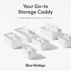 BLUE GINKGO Stackable Organizer Caddy, Long, Grey, Made in Korea - Image 6