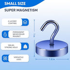 Neosmuk Magnetic Hooks Steel Tube Design for Cruise,100lb+ Navyblue,10 Pack - Image 6