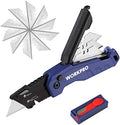 WORKPRO Folding Utility Knife, Quick Change Box Cutter, Blue by WORKPRO