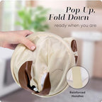 Pop Up Laundry Hamper, Cute Puppy 71L Collapsible Mesh Basket with Handles - Image 3