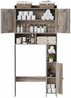 Homhedy Wooden Over The Toilet Storage Cabinet with Barn Door - Image 7