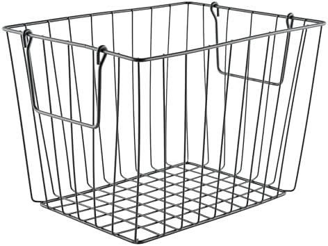 G.E.T. WB-315-MG Heavy Duty Iron Wire Utility Storage Basket/Bin with Handles, 11" x 8" x 8" - Image 2