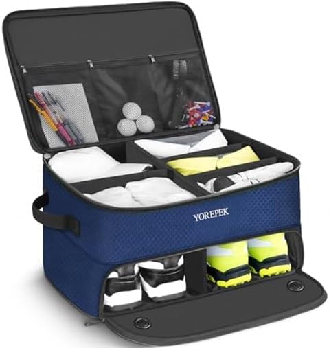 YOREPEK Golf Gifts for Men, 2 Layer Golf Trunk Organizer for 2 Pair Shoes - Image 4