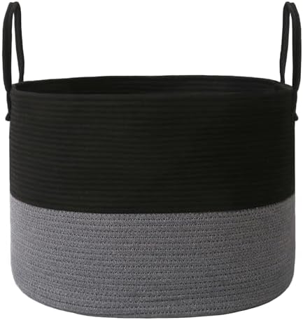 JMvicyroam 65L Extra Large Machine Washable Cotton Rope Blanket Basket by JMvicyroam